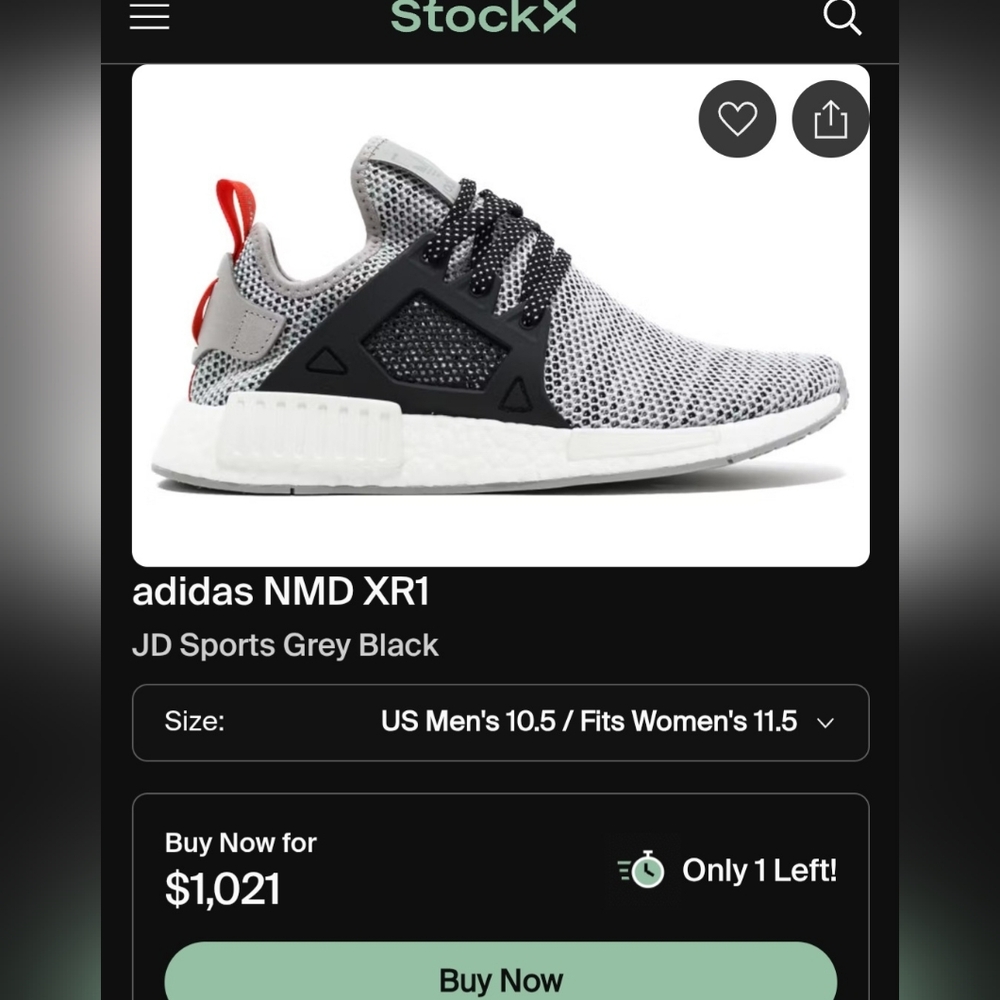 (RARE) JD Sports Excusive Adidas NMD XR1 Hexagon Mesh 'Onix Grey' Mens 10.5 - Picture 11 of 13